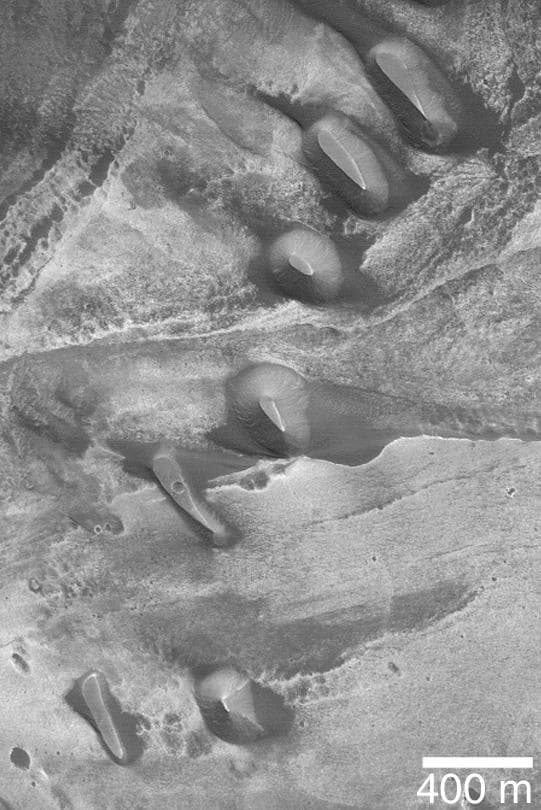 NASA image: Buttes in Melas Chasma