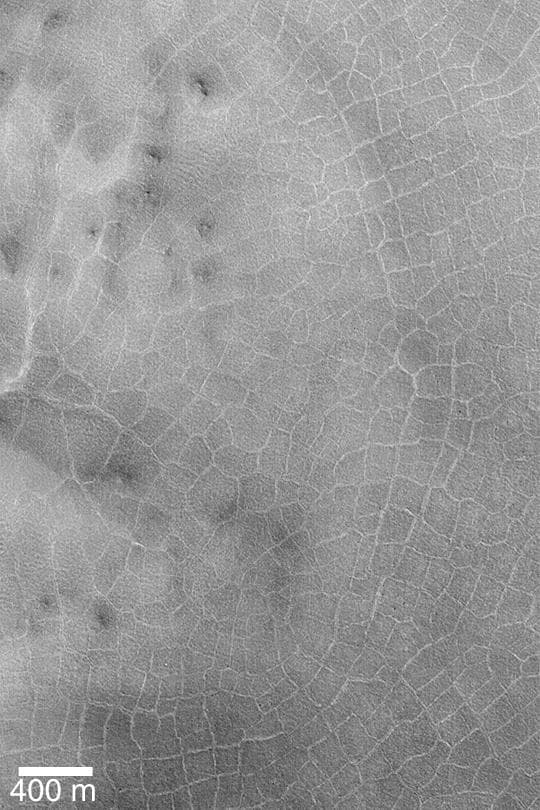 NASA image: Polygons on Crater Floor