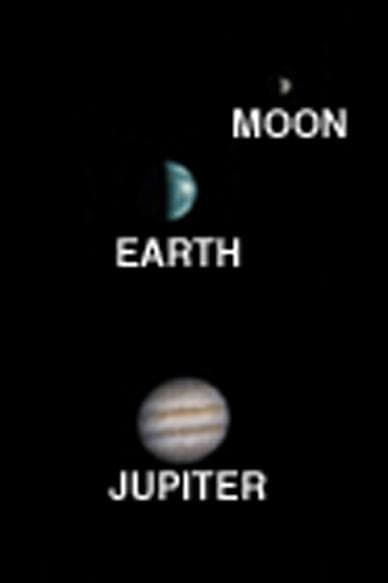 NASA image: Earth, Moon, and Jupiter, as seen from Mars