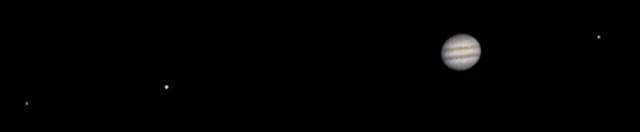 NASA image: Jupiter and its Galilean Satellites as viewed from Mars