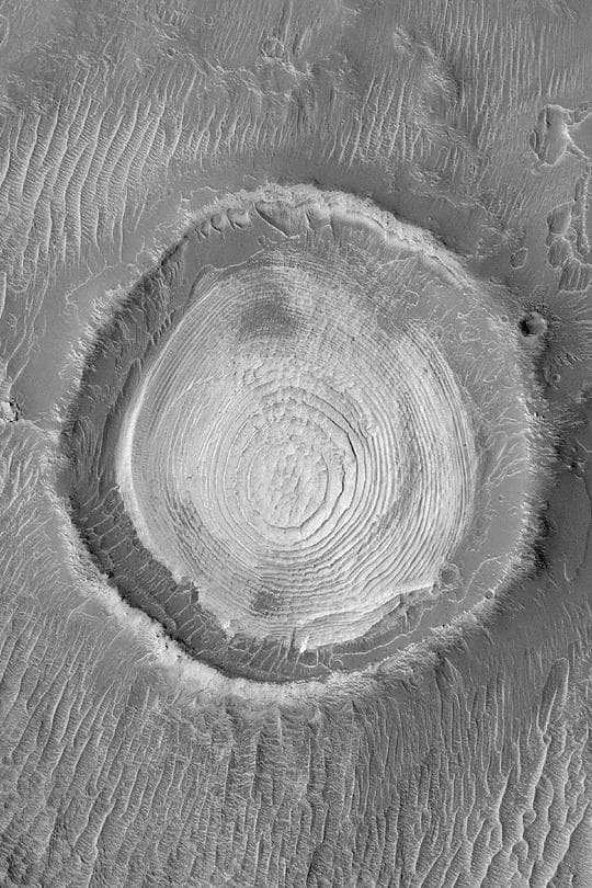 NASA image: Schiaparelli Sedimentary Rocks