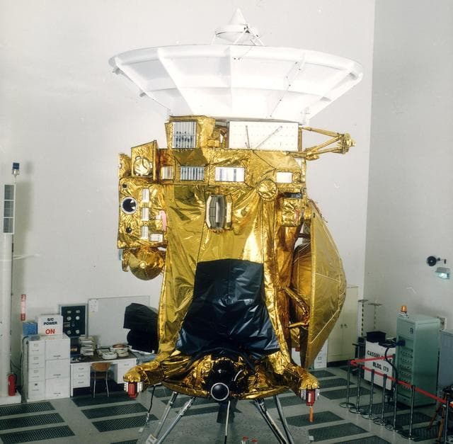 NASA image: Cassini Spacecraft in a JPL Assembly Room