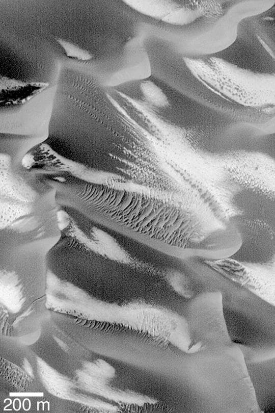 NASA image: Defrosting Sand Dunes