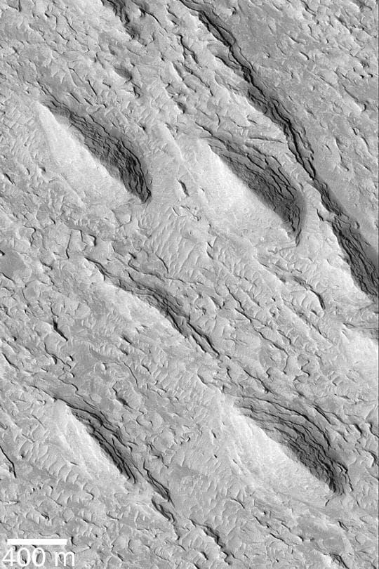NASA image: Aeolis Yardangs