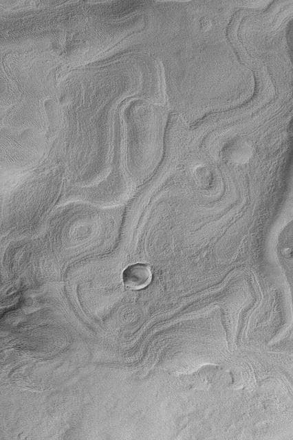 NASA image: Banded Terrain in East Hellas