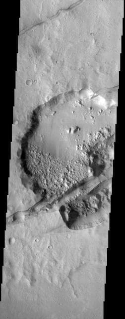 NASA image: A Crater Split In Two