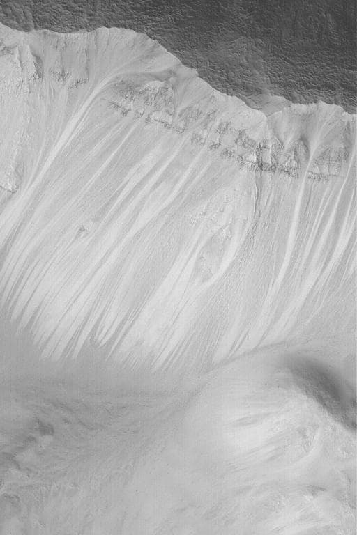 NASA image: Layers in Crater Wall