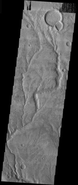 NASA image: Filled Channels and Craters