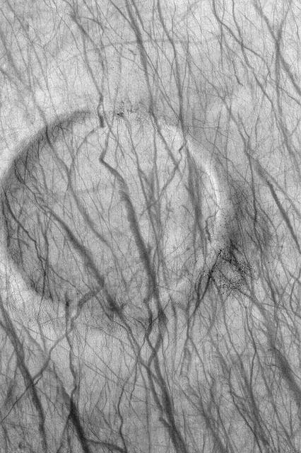 NASA image: Devil-Streaked Crater