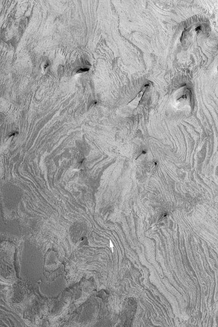 NASA image: Tithonium Chasma Sedimentary Rocks