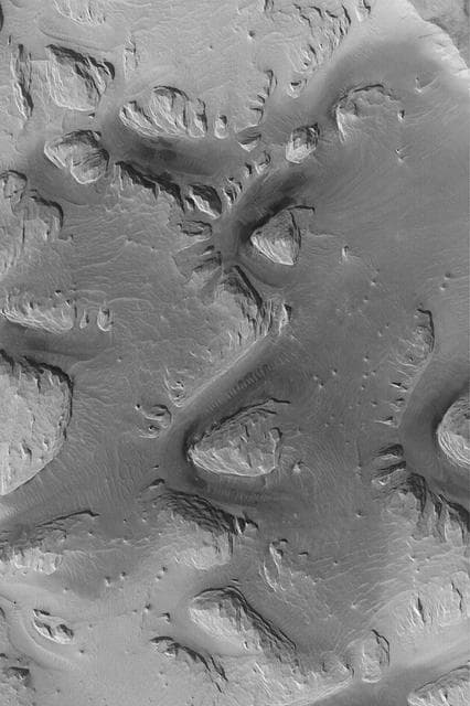 NASA image: Wind-Eroded Terrain near Olympus Mons