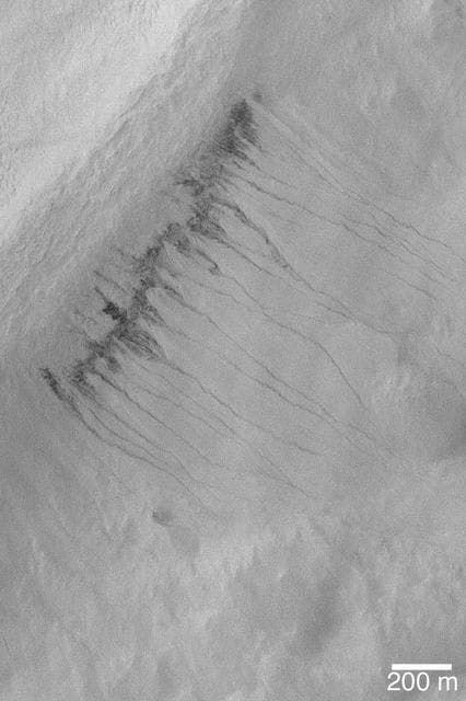 NASA image: Gullies in Crater in Hellas
