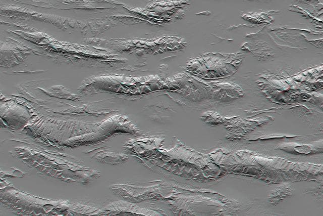 NASA image: Zagros Mountains, Iran, SRTM Shaded Relief Anaglyph