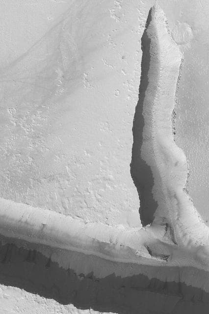 NASA image: Peering into a Cerberus Fossae Trough