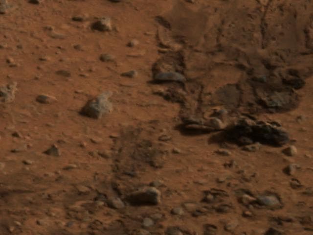 NASA image: Spirit Airbags Leave Trail