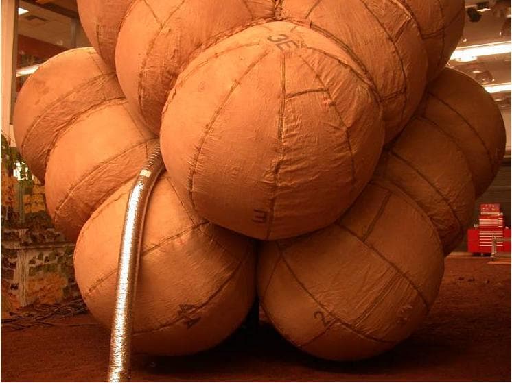 NASA image: JPL Testbed Image of Inflated Airbags