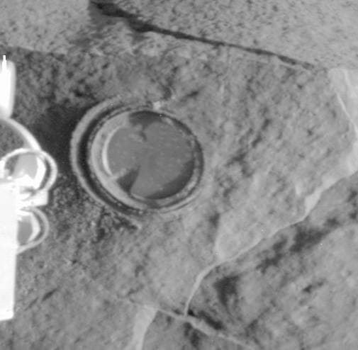 NASA image: First Grinding of a Rock on Mars