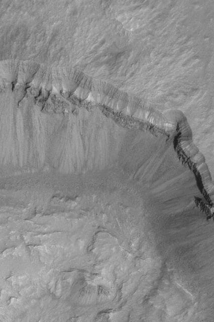 NASA image: Layers in Crater Wall