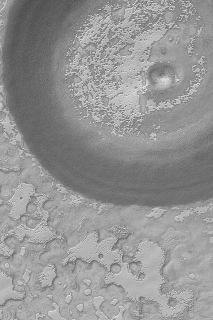 NASA image: Exhuming South Polar Crater