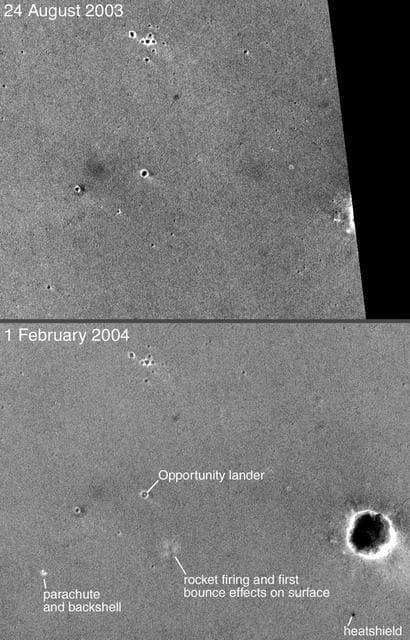 NASA image: Opportunity Site: Before and After