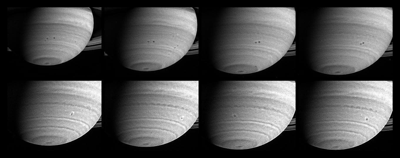 NASA image: Merging Saturnian Storms