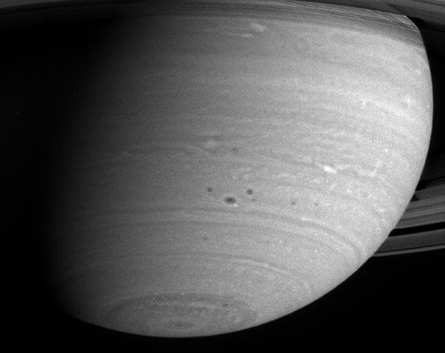 NASA image: Storms in Saturn Atmosphere