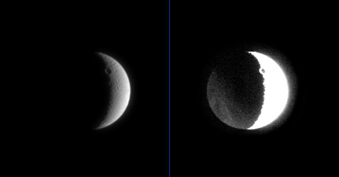 NASA image: Dark Side of Dione
