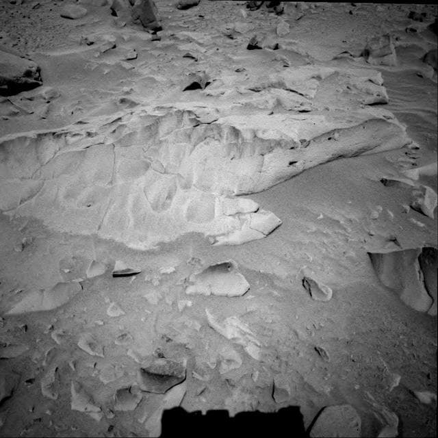 NASA image: Mazatzal Rock on Crater Rim