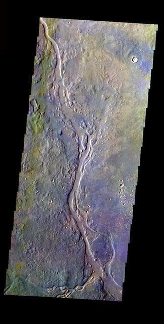 NASA image: Channel with Island in False Color