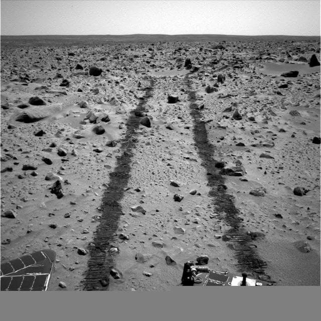 NASA image: Looking Back, Spirit Sol 90