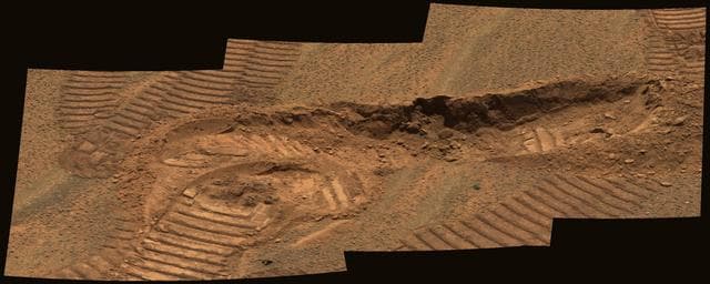 NASA image: Trench Reveals Two Faces of Soils