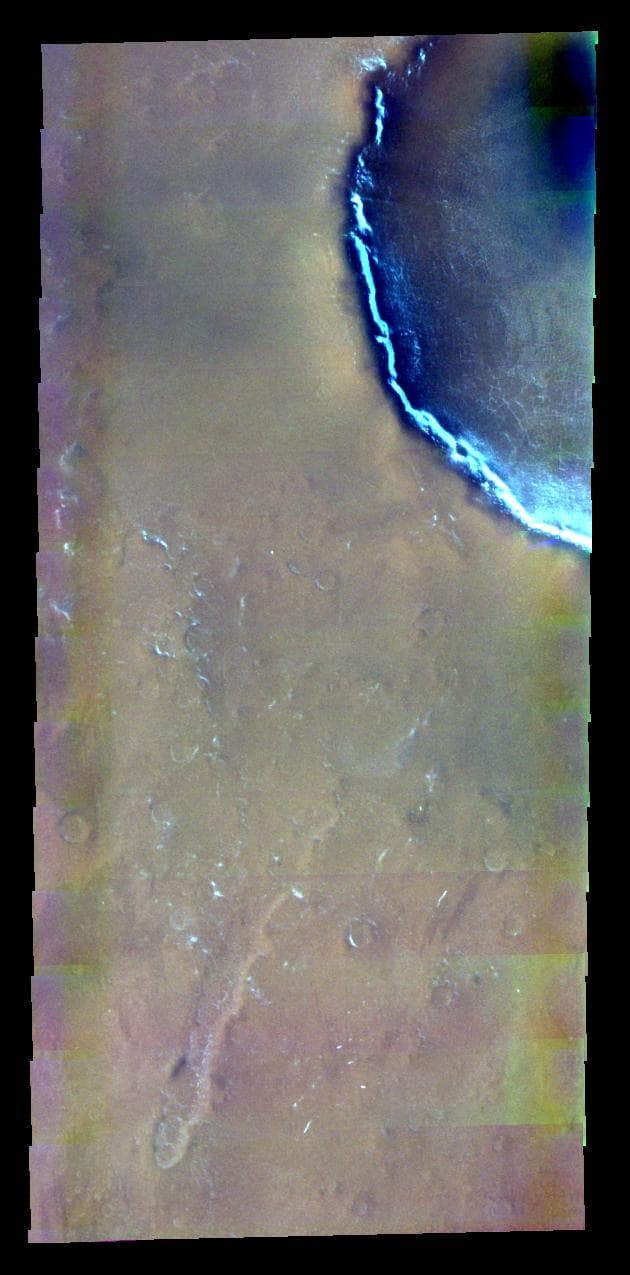 NASA image: Colored Crater in Vastitas Borealis