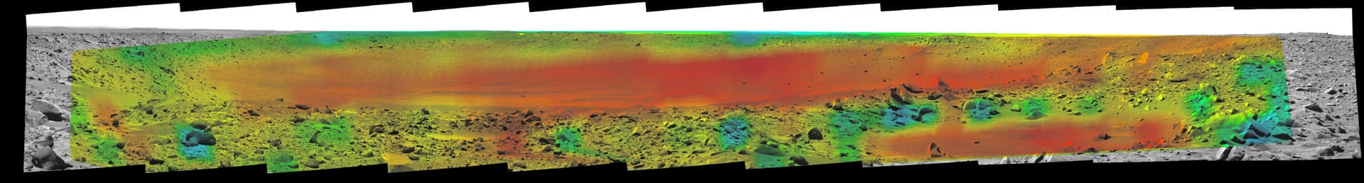 NASA image: Temperature Map, "Bonneville Crater" (1:35 p.m.)