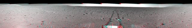 NASA image: Spirit Tracks on Mars, Sol 151 3-D