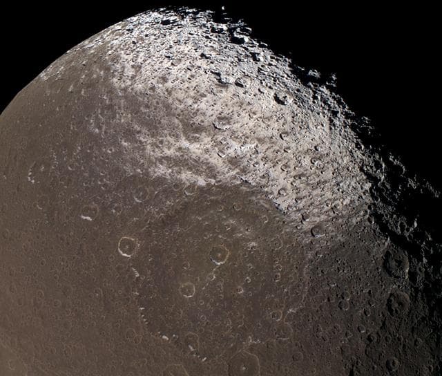 NASA image: Dark-stained Iapetus