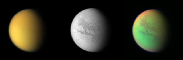 NASA image: Cassini Three Views of Titan