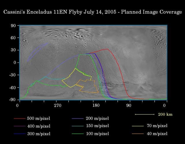 NASA image: Closer to Enceladus