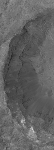 NASA image: Crater Wall With Gullies