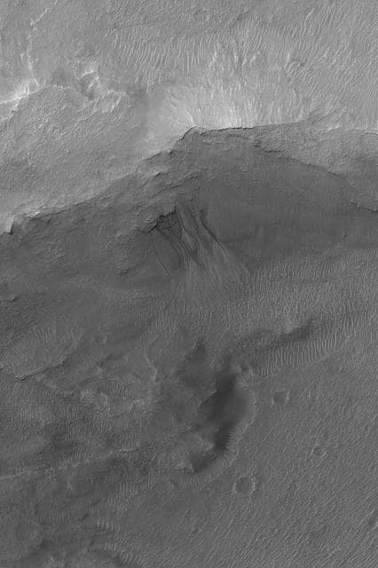 NASA image: Gullied Trough Wall