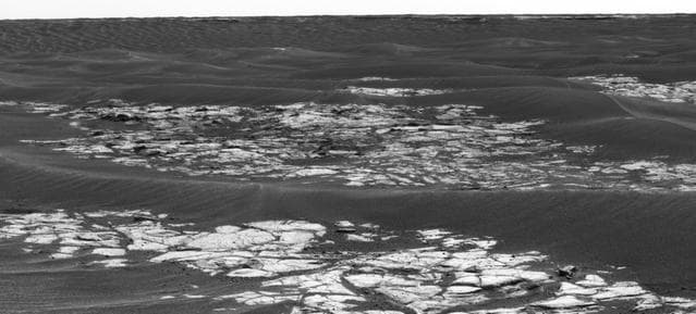 NASA image: 'Erebus Crater' on the Horizon
