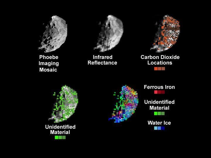 NASA image: Phoebe Mineral Distribution