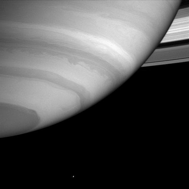 NASA image: Atmosphere and Enceladus