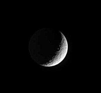 NASA image: Rhea Crescent
