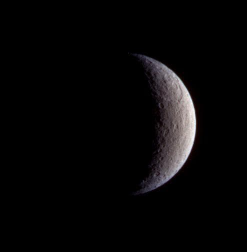 NASA image: Color on Rhea?