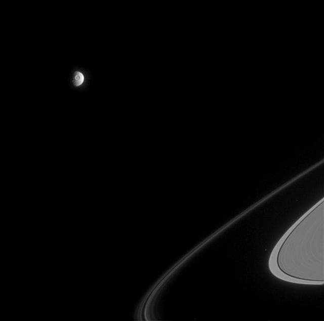 NASA image: Mimas Stares Back