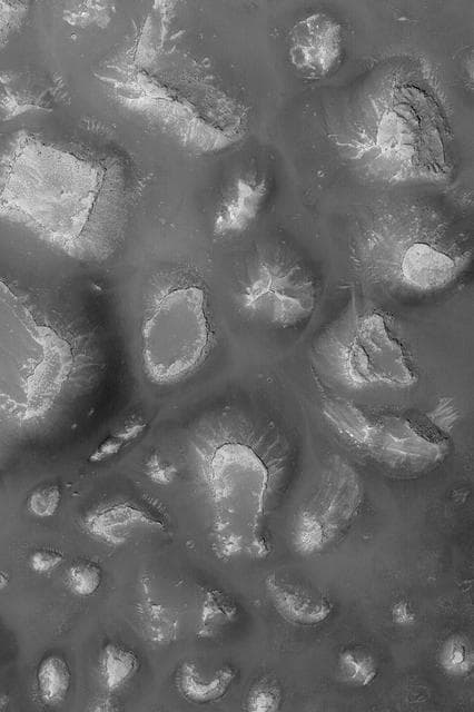 NASA image: Mesas on Depression Floor
