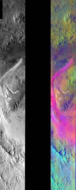 NASA image: Gale Crater in IR Color