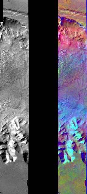 NASA image: Melas Chasma in IR Color