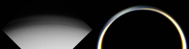 NASA image: Two Views of Titan Haze