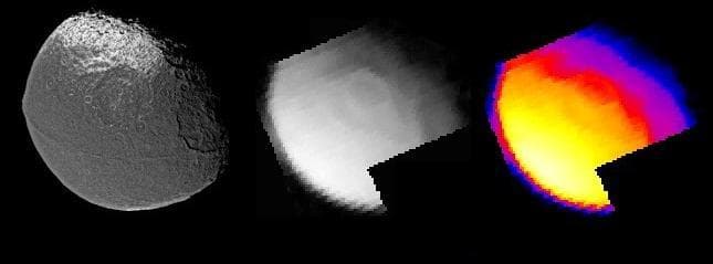 NASA image: Iapetus Thermal Radiation Image